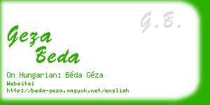 geza beda business card