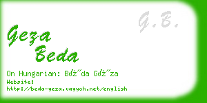 geza beda business card